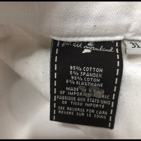 7 For All Mankind White Straight Leg Jeans - Picture 7 of 8
